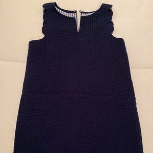 Vineyard Vines Seersucker Scalloped Dress - Girls - Size 5 - Navy